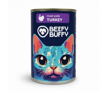 BEEFY BUFFY пастет за котки с пуешко, 415 г